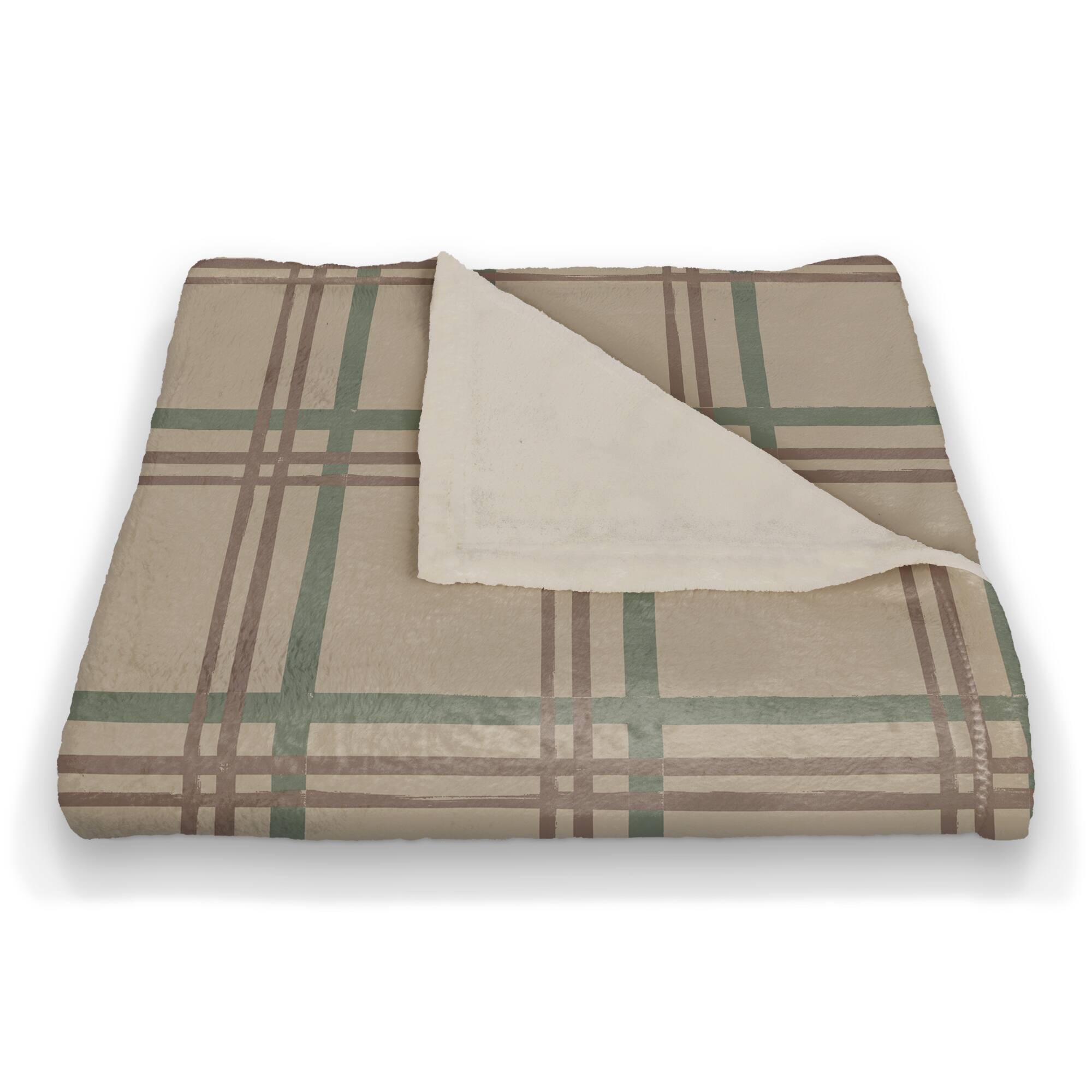 Holiday Plaid on Coral Fleece Blanket